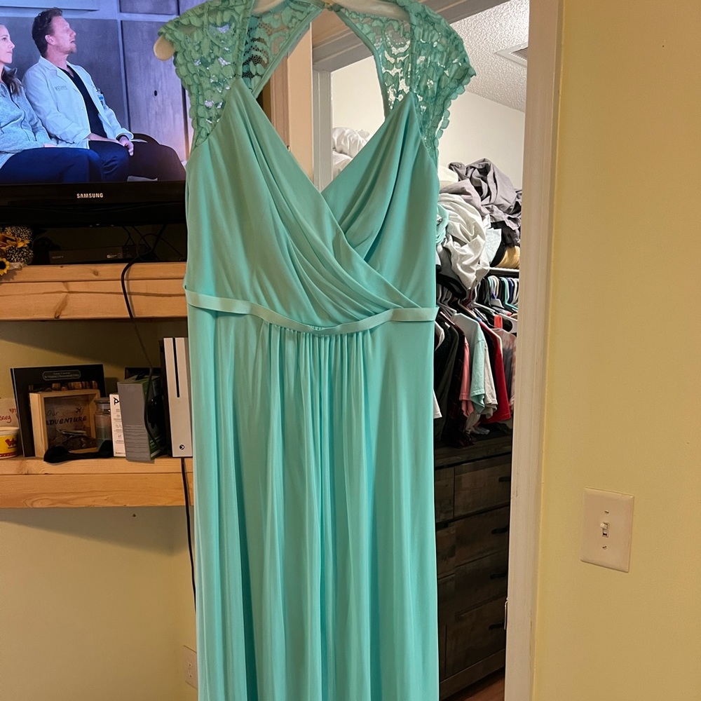 David’s bridal brides maid dress. Only worn to get alterations